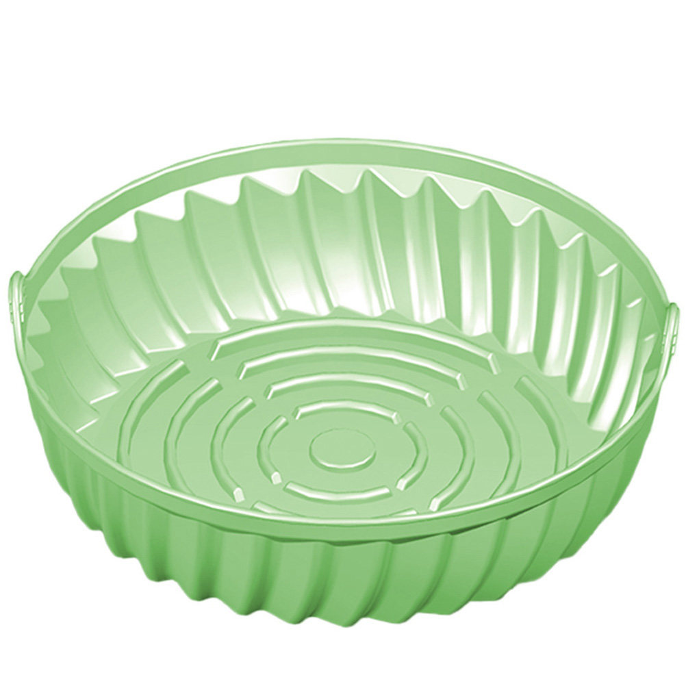 Air Fryer Silicone Pot Liner - 丸型シリコン製エアフライヤー用焼き型、焦げ付き防止加工、繰り返し使用可能、食器洗い機対応、エアフライヤー用トレイ、キッチン用品